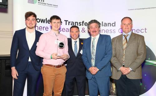 Pictured (L-R): Kevin Brosnan with colleagues and Minister John Halligan