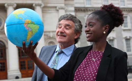 John Halligan TD, Minister of State for Training, Skills, Innovation, Research and Development and Sharon Bolanta, Irish Research Council Postgraduate Scholar, University of Limerick