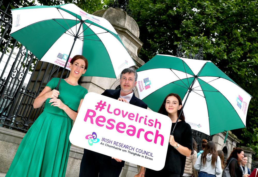 Galway West / South Mayo Fine Gael TD Hildegarde Naughton, Peter Brown, Director of the Irish Research Council, and researcher Morag Taite