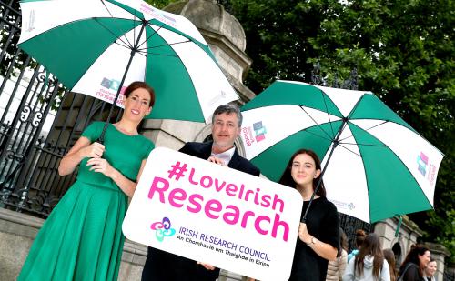 Galway West / South Mayo Fine Gael TD Hildegarde Naughton, Peter Brown, Director of the Irish Research Council, and researcher Morag Taite