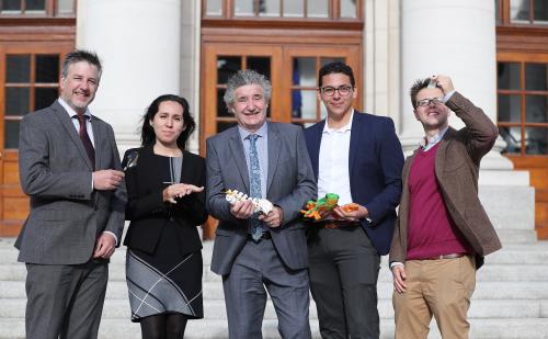 Pictured (L-R): Peter Brown, Director of the Irish Research Council; Dr Valesca Lima (MU); Minister of State for Training, Skills and Innovation, John Halligan TD; Mohamed El Amri (NUIG) and Dr Adam Henwood (TCD)