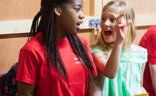 Young musicians rehearse backstage before the annual Music Generation Carlow Gala Concert 2018 at VISUAL / George Bernard Shaw Theatre. Photo: michaelorourkephotography.ie