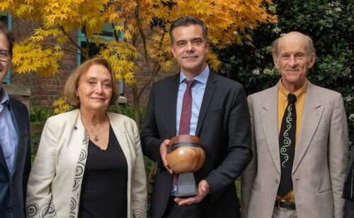 Professor Robert Gerwarth collecting his trophy