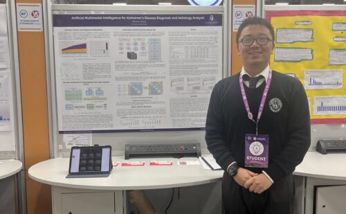 BT Young Scientist IRC winner pictured by his poster
