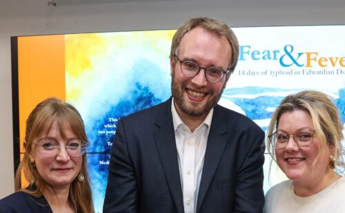 Photo of researchers at launch of Graphic Novel on Typhoidland