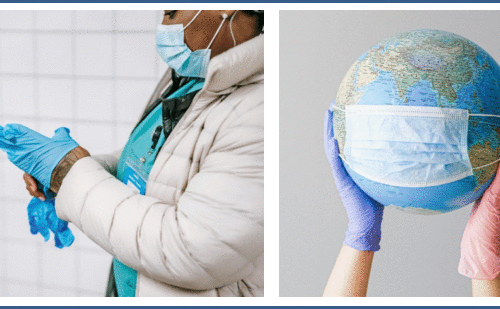 Image of globe with a mask over it